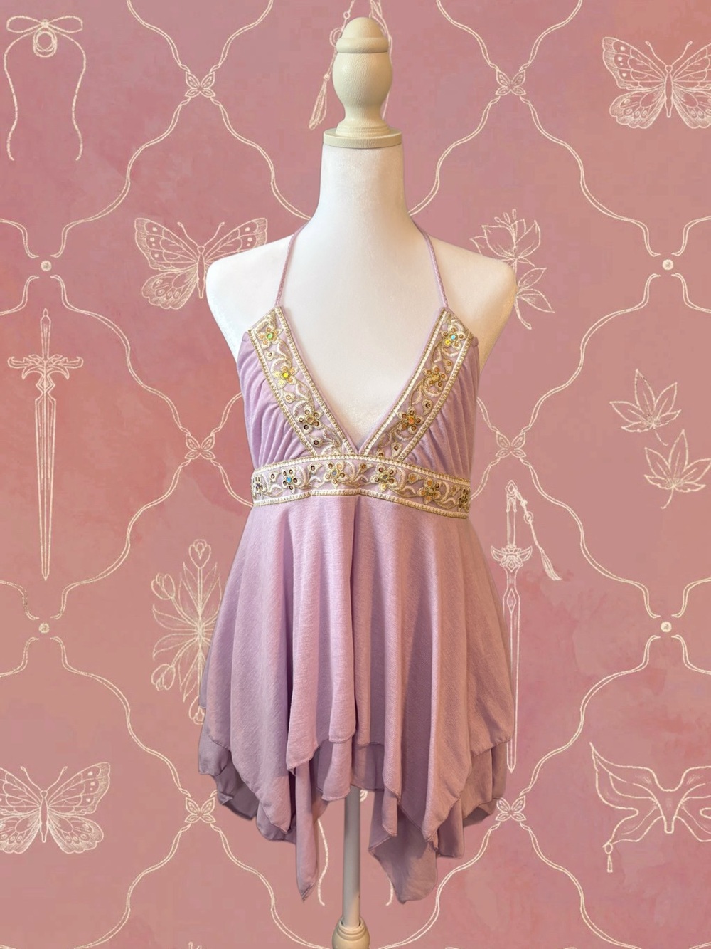 Lavender Embellished Babydoll